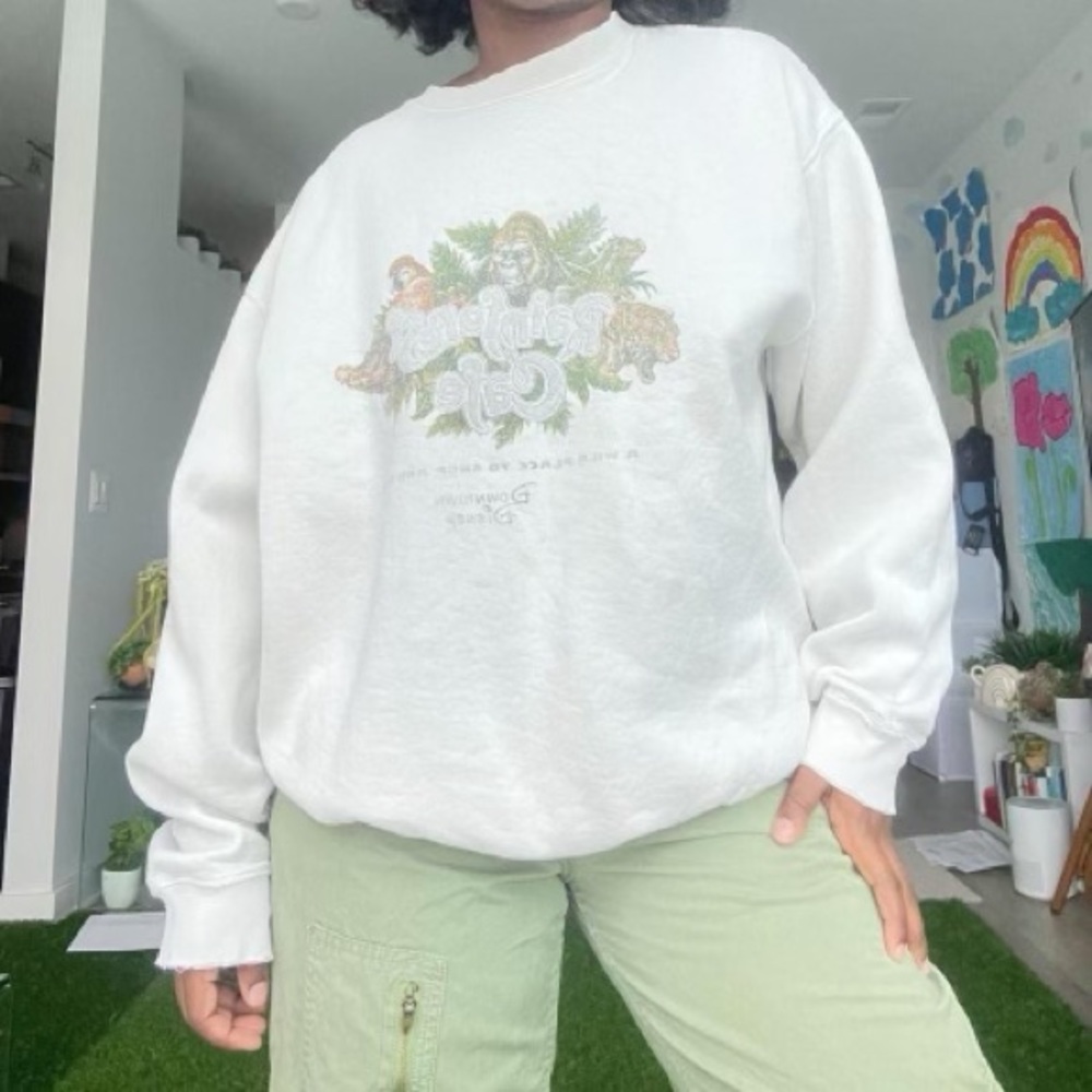 Vintage Rainforest Cafe Oversized Crewneck Sweat shirt